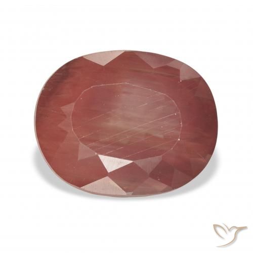 5.09ct Rouge-orange Labradorite andésine, ovale, Transparent