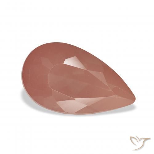 Labradorite andésine Rouge moyen naturelle En forme de poire, 3.96 ct, Transparent