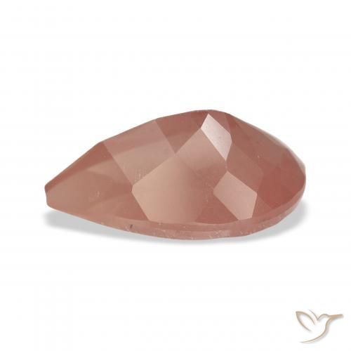 Labradorite andésine Rouge moyen naturelle En forme de poire, 3.96 ct, Transparent