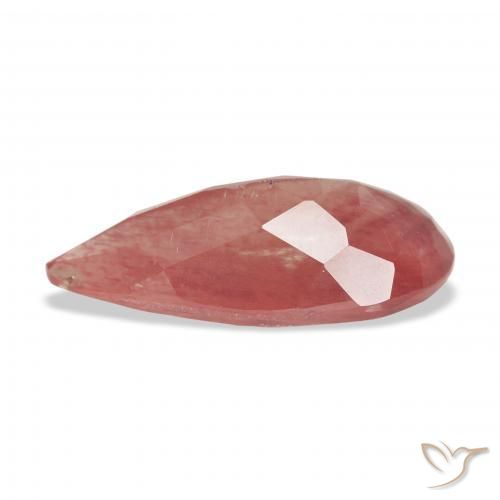 Labradorite andésine Rouge moyen naturelle En forme de poire, 4.40 ct, Translucide