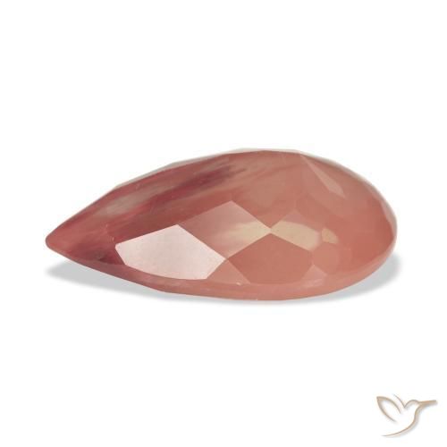 Labradorite andésine Orange rougeâtre pâle naturelle En forme de poire, 6.34 ct, Transparent