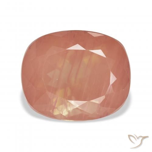 7.17ct Orange rougeâtre Labradorite andésine, Coussin, Transparent