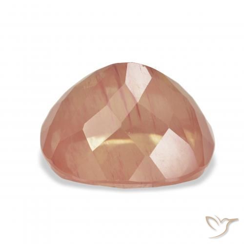 Labradorite andésine Orange rougeâtre naturelle Coussin, 7.17 ct, Transparent