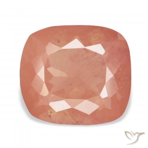 7.54ct Orange rougeâtre Labradorite andésine, Coussin, Transparent