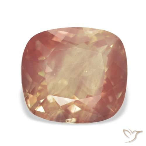 4.67ct Rouge-orange Labradorite andésine, Coussin, Transparent