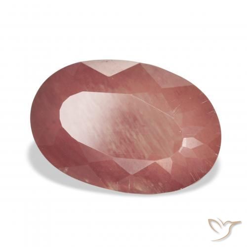 Labradorite andésine Rouge sang naturelle ovale, 5.54 ct, Transparent