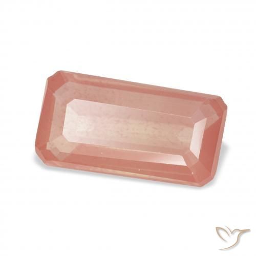 Labradorite andésine Rose orangé naturelle Octogone / coupe Émeraude, 2.92 ct, Transparent