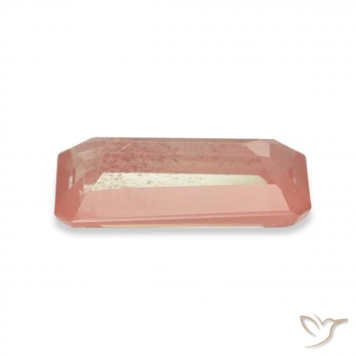 Labradorite andésine Rose orangé naturelle Octogone / coupe Émeraude, 2.92 ct, Transparent