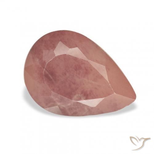 Labradorite andésine Rose clair naturelle En forme de poire, 2.87 ct, Translucide
