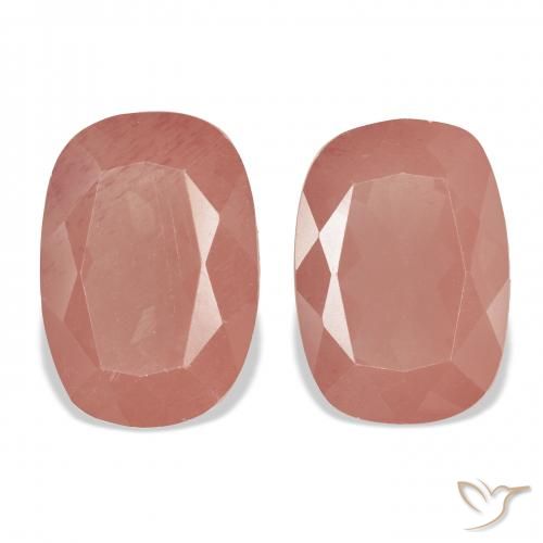 7.04ctw Rose moyen Labradorite andésine, Coussin, Transparent
