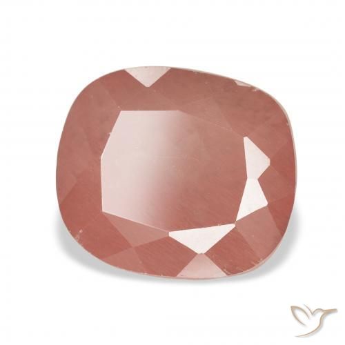 Labradorite andésine Rose moyen naturelle Coussin, 4.48 ct, Transparent