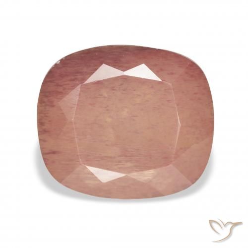 5.25ct Rose orangé Labradorite andésine, Coussin, Transparent