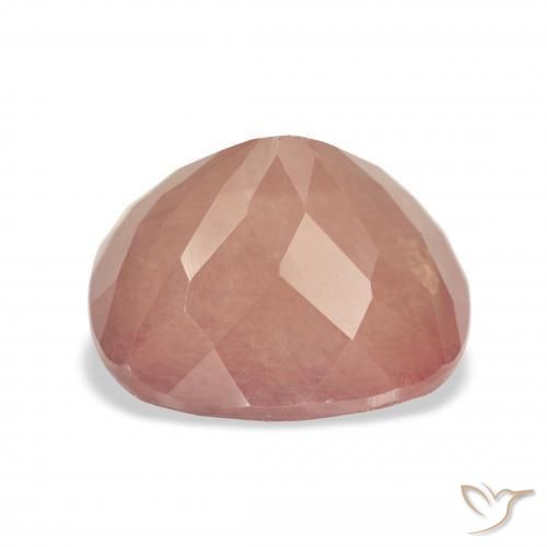 Labradorite andésine Rose orangé naturelle Coussin, 5.25 ct, Transparent