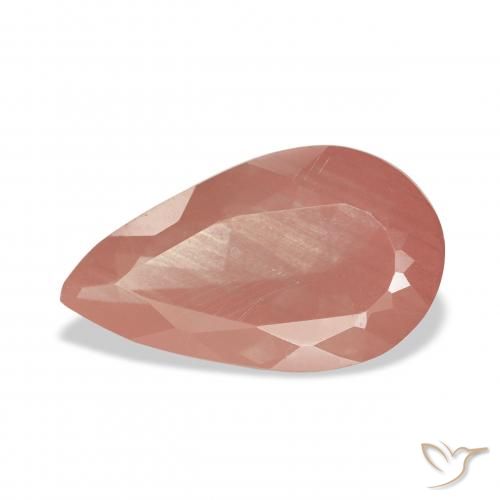 3.75ct Rose orangé Labradorite andésine, En forme de poire, Transparent