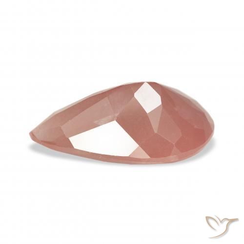 Labradorite andésine Rose orangé naturelle En forme de poire, 3.75 ct, Transparent