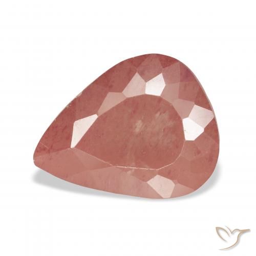 5.01ct Rose orangé Labradorite andésine, En forme de poire, Transparent
