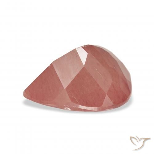 Labradorite andésine Rose orangé naturelle En forme de poire, 5.01 ct, Transparent