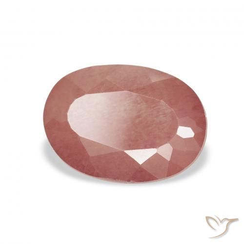 Labradorite andésine Rose moyen naturelle ovale, 1.72 ct, Transparent
