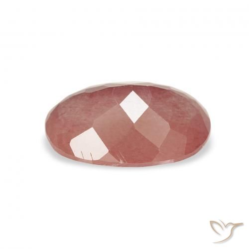Labradorite andésine Rose moyen naturelle ovale, 1.72 ct, Transparent