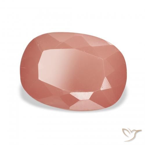 Labradorite andésine Rouge blush profond naturelle Coussin, 3.04 ct, Translucide