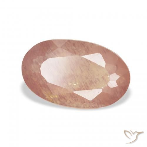 Labradorite andésine Pourpre rougeâtre léger naturelle ovale, 2.31 ct, Transparent