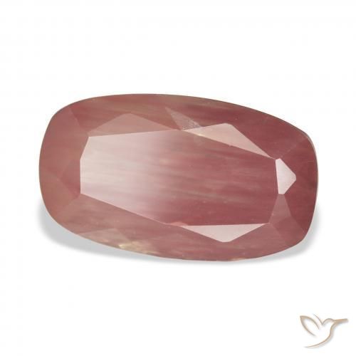 Labradorite andésine Rouge blush naturelle Coussin, 6.47 ct, Transparent