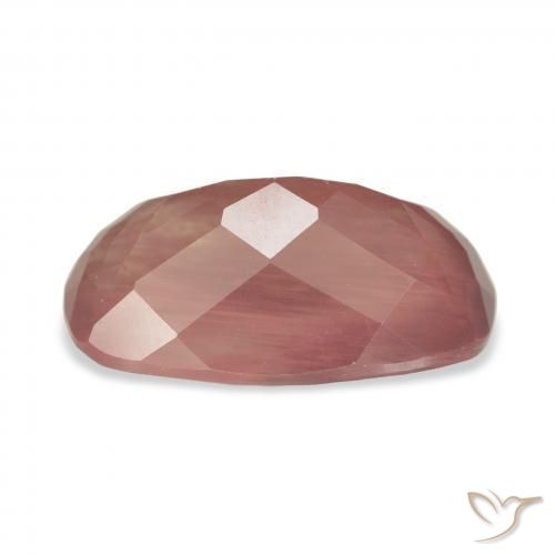 Labradorite andésine Rouge blush naturelle Coussin, 6.47 ct, Transparent