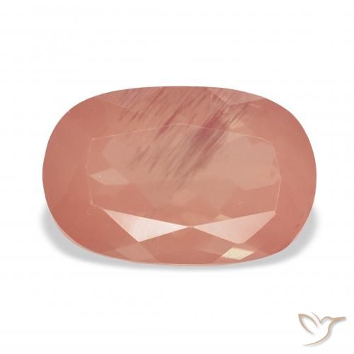 4.36ct Orange rougeâtre Labradorite andésine, Coussin, Transparent