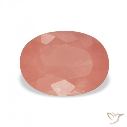 1.90ct Pale Red Orange Labradorite andésine, ovale, Transparent
