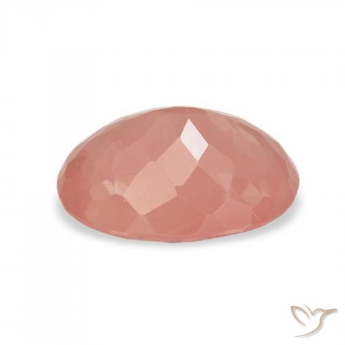 Labradorite andésine Pale Red Orange naturelle ovale, 1.90 ct, Transparent