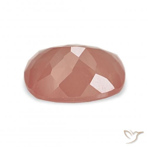 Labradorite andésine Orange rougeâtre pâle naturelle Coussin, 2.99 ct, Transparent