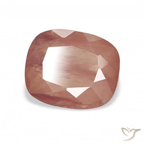 Labradorite andésine Rouge moyen naturelle Coussin, 2.54 ct, Transparent