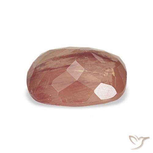 Labradorite andésine Rouge moyen naturelle Coussin, 2.54 ct, Transparent