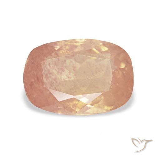 2.53ct Orange pêche léger Labradorite andésine, Coussin, Transparent