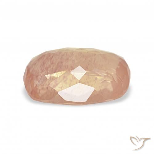 Labradorite andésine Orange pêche léger naturelle Coussin, 2.53 ct, Transparent
