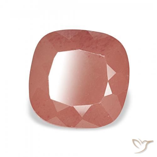 Labradorite andésine Rouge moyen naturelle Coussin, 2.65 ct, Transparent