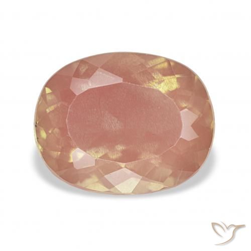 3.39ct Orange pêche léger Labradorite andésine, Coussin, Transparent