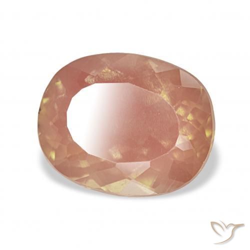 Labradorite andésine Orange pêche léger naturelle Coussin, 3.39 ct, Transparent