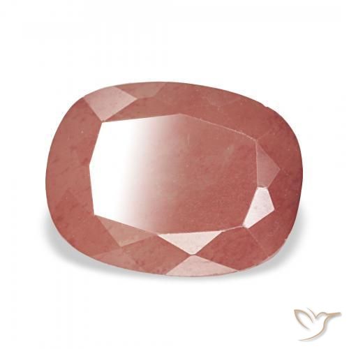 Labradorite andésine Rouge moyen naturelle Coussin, 2.74 ct, Transparent