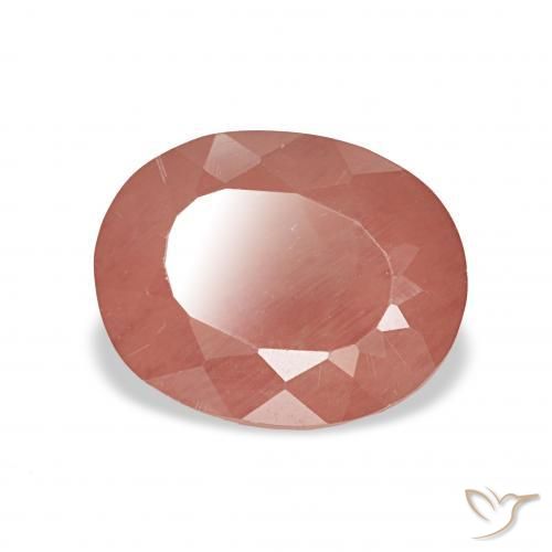 Labradorite andésine Rouge moyen naturelle ovale, 2.75 ct, Transparent