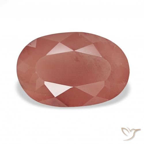 2.84ct Orange rougeâtre pâle Labradorite andésine, ovale, Translucide