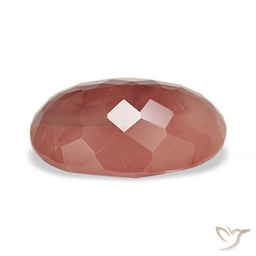 Labradorite andésine Orange rougeâtre pâle naturelle ovale, 2.84 ct, Translucide