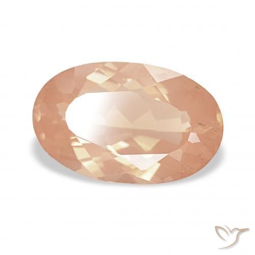 Labradorite andésine Orange clair naturelle ovale, 2.20 ct, Transparent