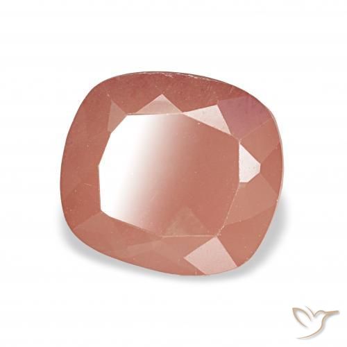 Labradorite andésine Orange rougeâtre naturelle Coussin, 2.74 ct, Transparent
