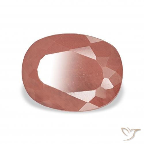 Labradorite andésine Orange rougeâtre pâle naturelle Coussin, 2.60 ct, Translucide