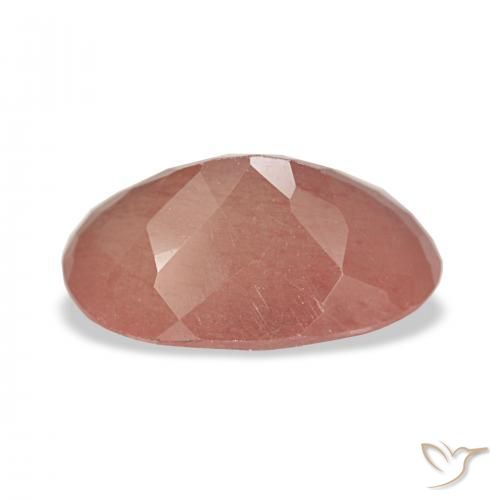 Labradorite andésine Orange rougeâtre pâle naturelle ovale, 3.31 ct, Transparent