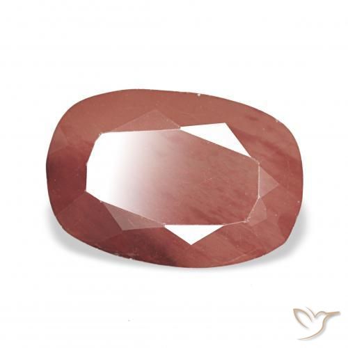 Labradorite andésine Rouge moyen naturelle Coussin, 2.68 ct, Transparent