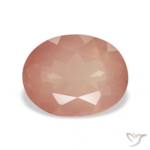 2.90ct Orange rougeâtre pâle Labradorite andésine, ovale, Transparent