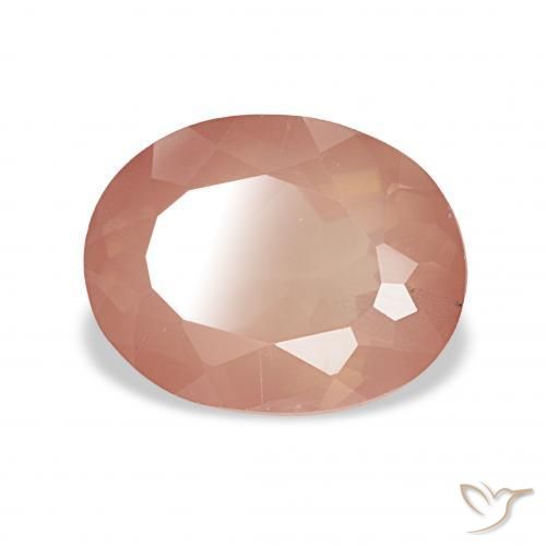 Labradorite andésine Orange rougeâtre pâle naturelle ovale, 2.90 ct, Transparent