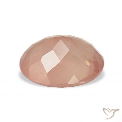 Labradorite andésine Orange rougeâtre pâle naturelle ovale, 2.90 ct, Transparent